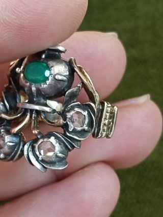 Anillo Antiguo Plata Dorada y Plata