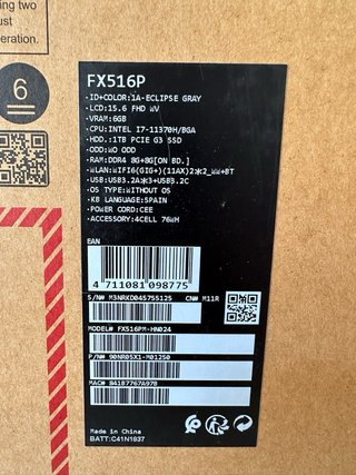 Portatil Asus tuf dash F15
