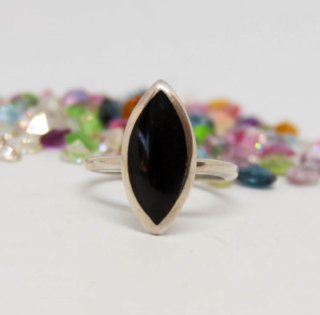 Anillo Plata Lanzadera Piedra Negra