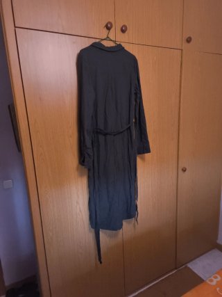 Vestido Lino Verde Oliva Mujer