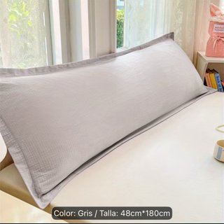 Funda de almohada larga gris 48x180cm