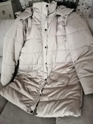 Chaqueta parka señora beige negra