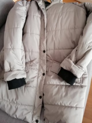 Chaqueta parka señora beige negra