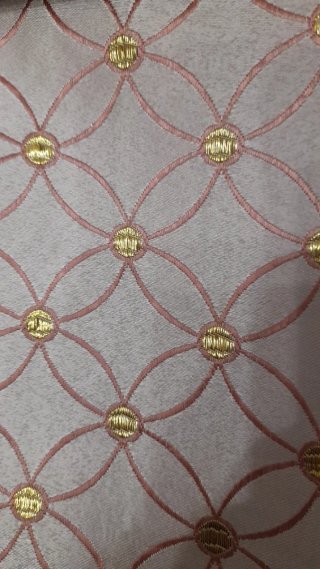 Coppia Tende Mastro Bianco Rosa/Oro