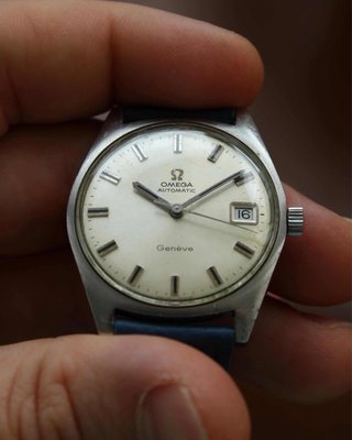 Omega Geneve Automático Plata y Azul