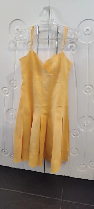 Vestido midi vintage Blanco amarillo talla 34