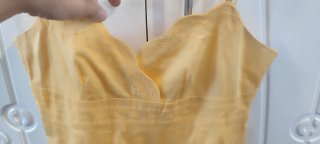 Vestido midi vintage Blanco amarillo talla 34