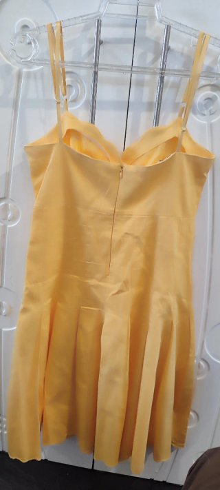 Vestido midi vintage Blanco amarillo talla 34