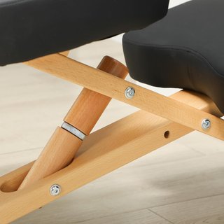Sedia ergonomica per ginocchia con altezza regolabile, sedia posturale ergonomica per ufficio e casa, sgabello ergonomico in legno con ruote, nero