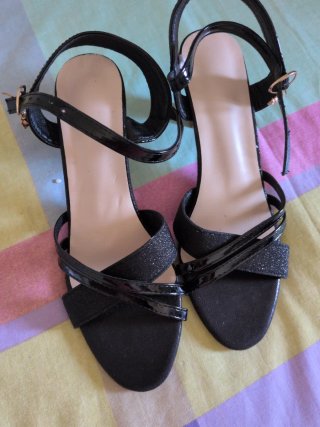 Sandalias Negras Fiesta Brillantes
