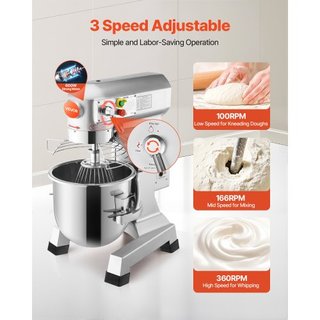Mezclador Eléctrico de Alimentos 30L Mezclador de Pie Eléctrico 1100W Mezclador de Masa 220V Mezclador Comercial Ajustable Mezclador de Pie Comercial para Uso en Cocina