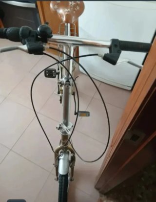 Bicicleta Plegable Aluminio Dorada