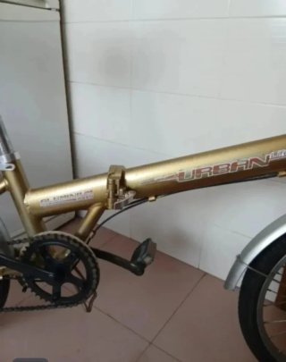 Bicicleta Plegable Aluminio Dorada