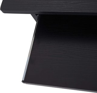 Escritorio Compacto para Casa y Oficina, Escritorio Moderno para Computadora, Soporte para CPU, Estante para CPU y Bandeja para Teclado Extraíble de Madera, 80X45X75Cm, Negro