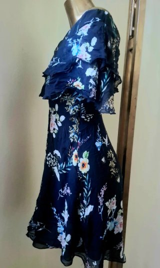 Vestito Seta Floreale IT40 Nuovo