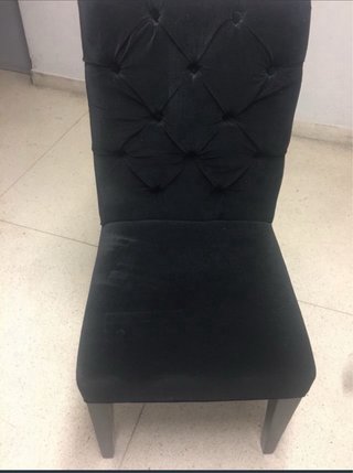 Juego de 6 sillas de salón, 4 beige y 2 negras