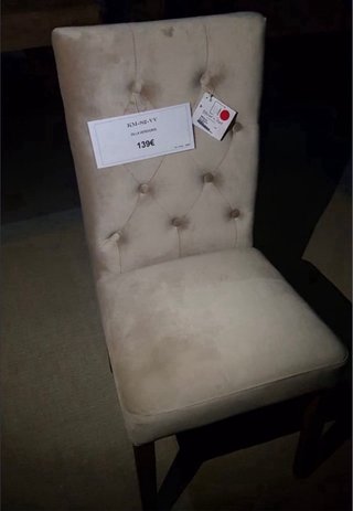 Juego de 6 sillas de salón, 4 beige y 2 negras