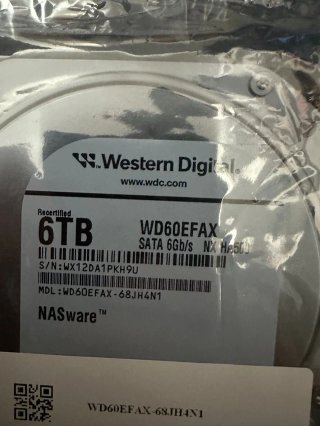 WD Red 6TB NAS HDD 3.5 WD60EFAX 1PKH9U