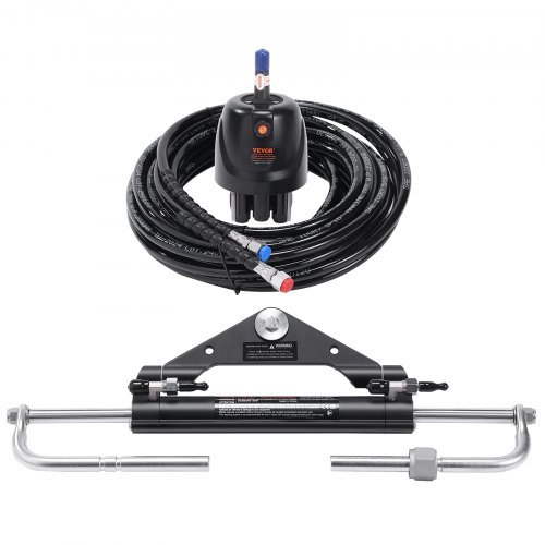 Kit de dirección hidráulica para fuera de borda, 112 kW (150HP), sistema de dirección hidráulica para barcos marinos, con bomba de timón, cilindro de bloqueo bidireccional y manguera de dirección ...