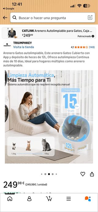 Arenero Gatos Autolimpiable CATLINK