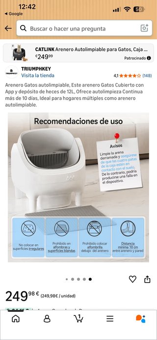Arenero Gatos Autolimpiable CATLINK