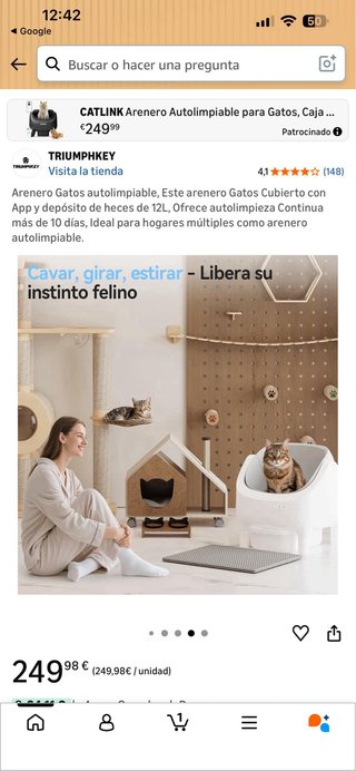 Arenero Gatos Autolimpiable CATLINK