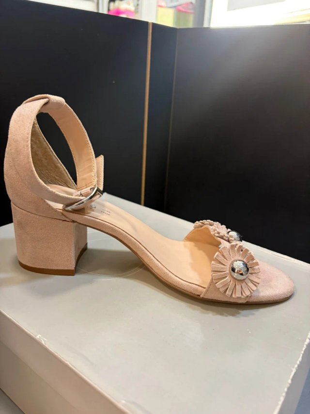 Talla 38 Sandalias Estrada Beige/Rosa Flores