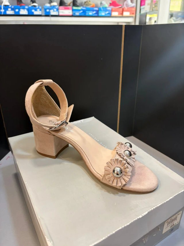 Talla 38 Sandalias Estrada Beige/Rosa Flores