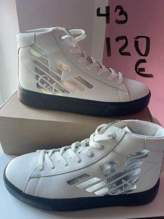 Scarpe Emporio Armani bianche e argento