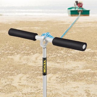 Ancla de Arena, Auger de 36" de Longitud para la Playa y el Banco de Arena, Ancla de Tornillo de Acero Inoxidable 316 con Mango Removible, Línea de Bungee y Bolsa de Transporte, para Jet Ski PWC P...