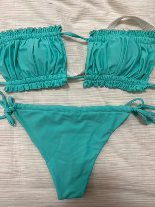 Bikini Teal con Volantes