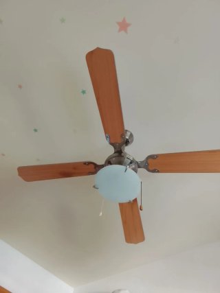 Ventilador de techo 4 palas madera y metal