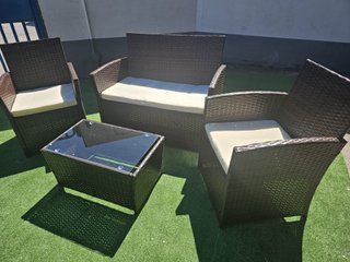 Conjunto de Terraza de 4 Plazas + Mesa Centro