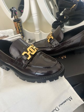 Mocasines Massimo Dutti Marrones con Cadena Dorada