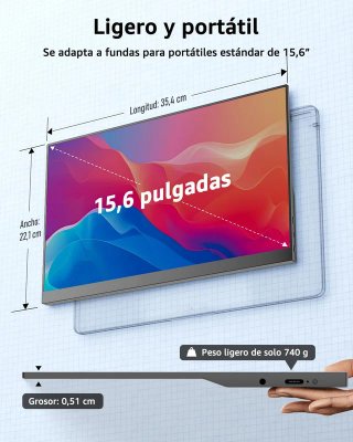 Monitor Portátil Yodoit 15,6 Gris 206126