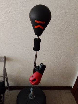 Punching ball y guantes de boxeo
