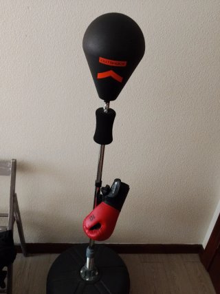 Punching ball y guantes de boxeo