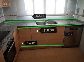 Cocina modular madera y granito