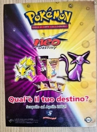 1 Locandina 13x18cm 2002 Pokémon Neo Destiny GCC