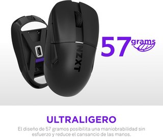 NZXT Lift Elite Ratón 57g 26K DPI Negro