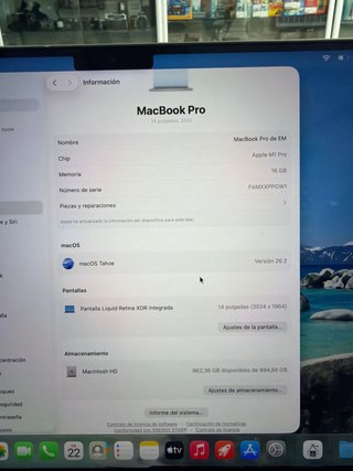 MacBook Pro 14” M1 Pro 16GB RAM 1TB SSD