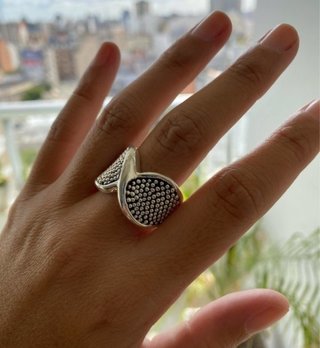 Anillo Plata 925 Diseño Abstracto