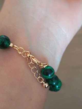 Bracciale con malachite naturale