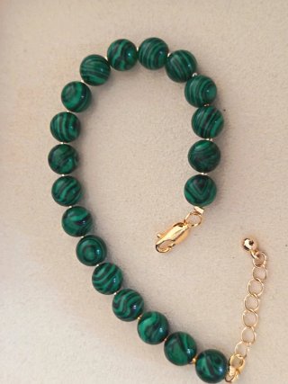 Bracciale con malachite naturale