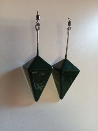 10 plomos de pesca verdes oliva