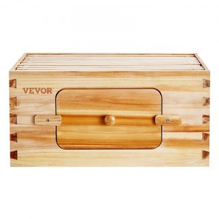 Kit de Inicio de Caja Profunda para Colmenas, Madera de Abeto Natural Recubierta de Cera de Abeja al 100%, Kit de Colmena Langstroth con 10 Marcos y Fundaciones, Ventanas Acrílicas Transparentes p...