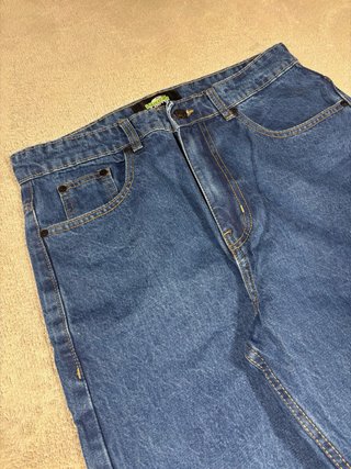 Baggy jeans embroidered blue denim Japan style 90'