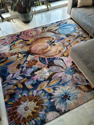 Alfombra grande floral multicolor