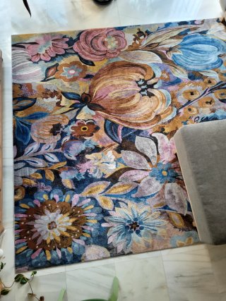 Alfombra grande floral multicolor