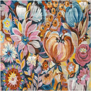 Alfombra grande floral multicolor